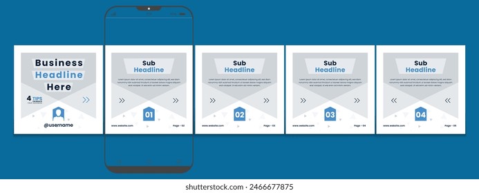 Editable carousel post, creative social media carousel template, modern and editable business carousel template design