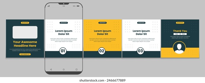 Editable carousel post, creative social media carousel template, modern and editable business carousel template design