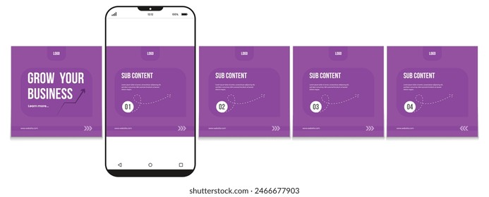 Publicación de carrusel editable, Plantilla de carrusel de medios sociales creativos, diseño de Plantilla de carrusel de negocios moderno y editable