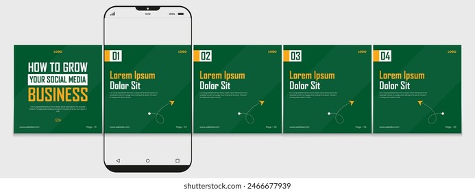 Editable carousel post, creative social media carousel template, modern and editable business carousel template design