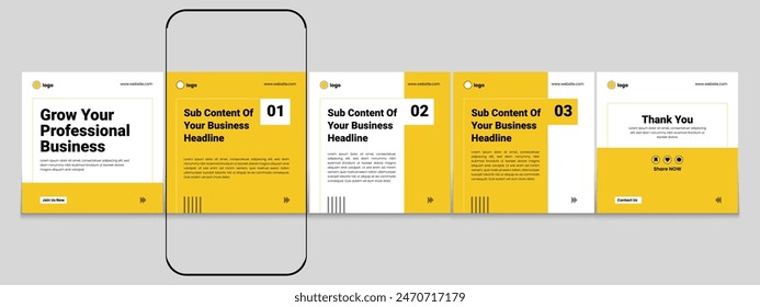 Editable carousel post, creative social media carousel template, modern and editable business carousel template design