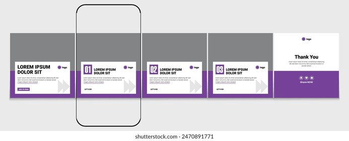 Editable carousel post, creative social media carousel template, modern and editable business carousel template design