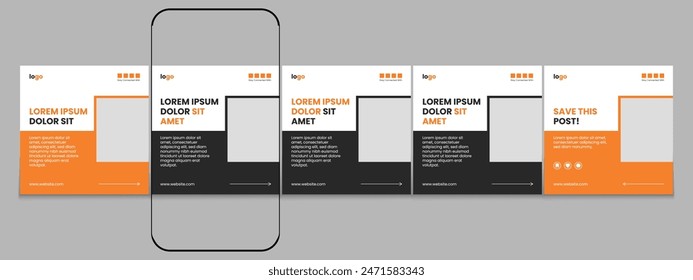 Editable carousel post, creative social media carousel template, modern and editable business carousel template design