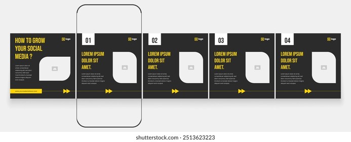 Editable carousel post, creative social media carousel template, modern and editable business carousel template design