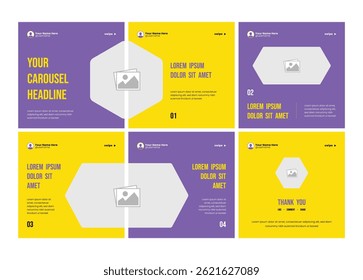 Editable carousel post, creative social media carousel template, modern and editable business carousel template design