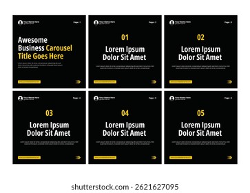 Editable carousel post, creative social media carousel template, modern and editable business carousel template design
