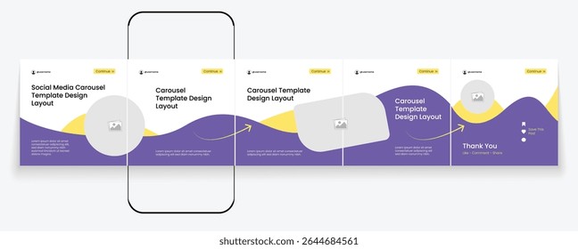 Editable carousel post, creative social media carousel template, modern and editable business carousel template design