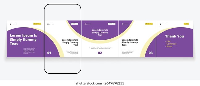 Editable carousel post, creative social media carousel template, modern and editable business carousel template design
