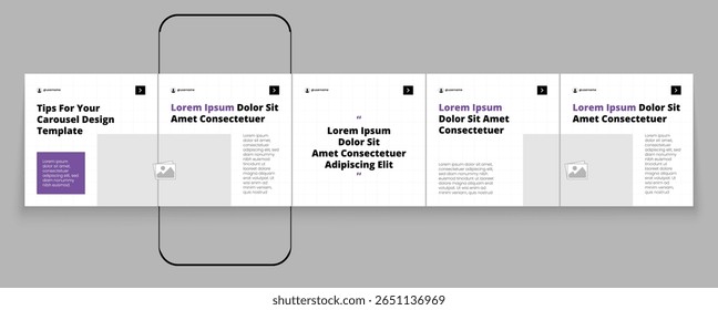 Editable carousel post, creative social media carousel template, modern and editable business carousel template design