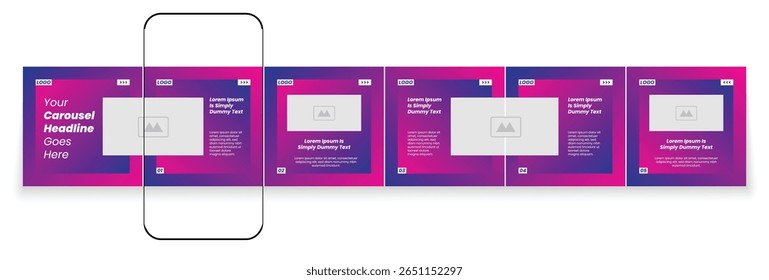 Editable carousel post, creative social media carousel template, modern and editable business carousel template design