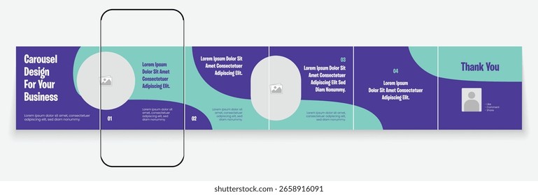 Editable carousel post, creative social media carousel template, modern and editable business carousel template design