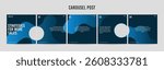Editable Carousel Post Layout Set, Social Media Marketing microblog template design, tips and tricks post template, eps 10.