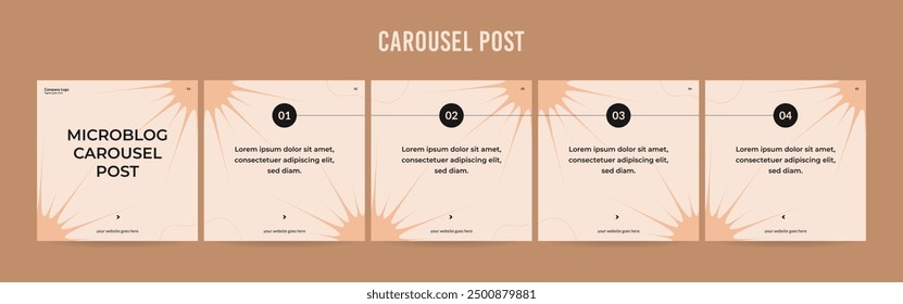 Editable Carousel Post Layout Set, Social Media Marketing microblog template design, tips and tricks post template.