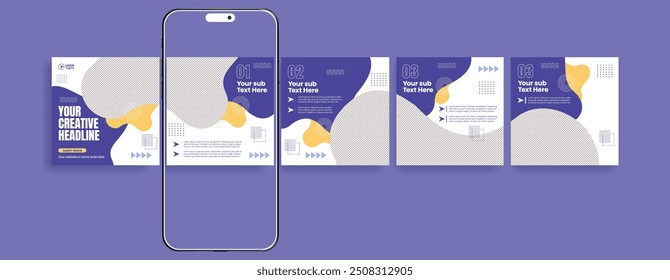 Postagens de carrossel editável, carrossel de mídia social, moderno e criativo negócio marketing anúncios pacote, post do blog, 
conselhos motivacionais citações de texto com smartphone mockup