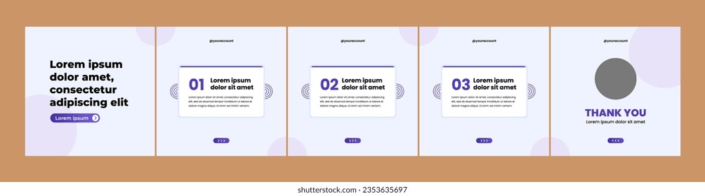 editable carousel slide template for social media post