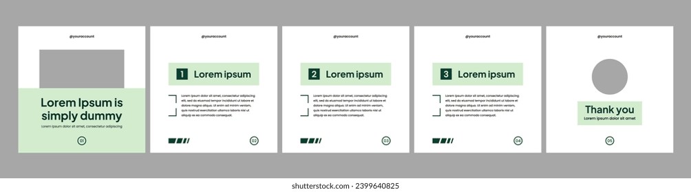 editable carousel slide template for social media post