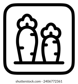 Editable carrot vector icon. Vegetable, plant farm. Part of a big icon set family. Perfect for web and app interfaces, presentations, infographics, etc