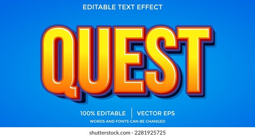 Editable Cartoon QUEST text effect