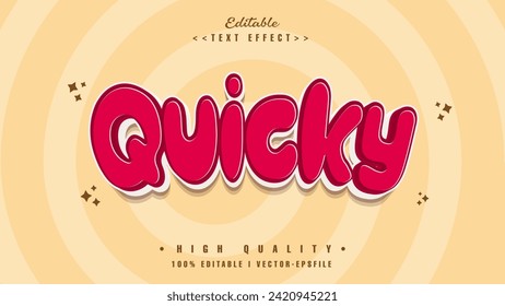 editable cartoon quicky text effect.typhography logo