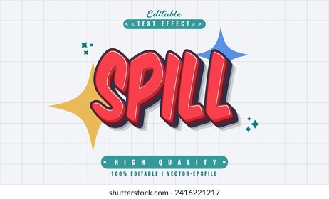 editable cartoon spull text effect.typhography logo