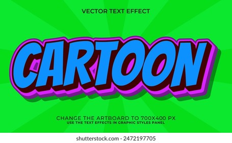 Editable cartoon text effect comic font style