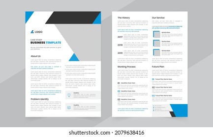 Estudio de caso editable Diseño de plantilla de volante de negocios con diseño de folletos biplidos o diseño de póster
