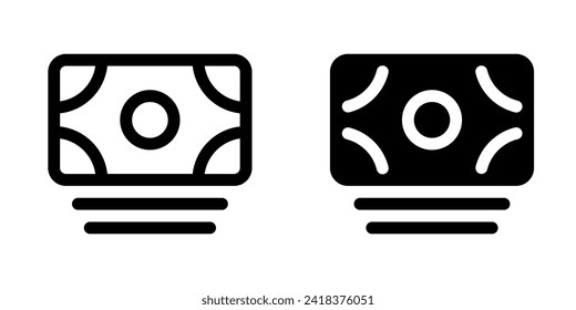Bearbeitbares Bargeld, Banknote, Vektorsymbol. Teil einer großen Icon-Set-Familie. Finanzen, Wirtschaft, Investitionen, Rechnungswesen. Perfekt für Web- und App-Schnittstellen, Präsentationen, Infografiken usw.