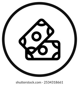 Ícone editável de dinheiro, dinheiro e vetor de pagamento. Parte de uma grande família de conjuntos de ícones. Perfeito para interfaces web e app, apresentações, infográficos, etc