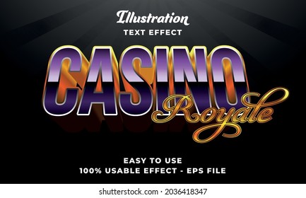 editable casino vector text effect with modern style