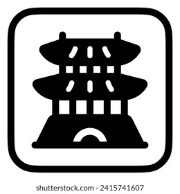 Editable castle, shrine, temple, vector icon. Landmark, monument, asian, building, architecture. Part of a big icon set family. Perfect for web and app interfaces, presentations, infographics, etc