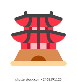 Editable castle, shrine, temple, vector icon. Landmark, monument, asian, building, architecture. Part of a big icon set family. Perfect for web and app interfaces, presentations, infographics, etc