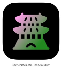 Editable castle, shrine, temple, vector icon. Landmark, monument, asian, building, architecture. Part of a big icon set family. Perfect for web and app interfaces, presentations, infographics, etc