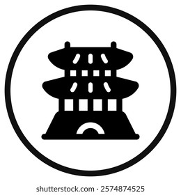 Editable castle, shrine, temple, vector icon. Landmark, monument, asian, building, architecture. Part of a big icon set family. Perfect for web and app interfaces, presentations, infographics, etc