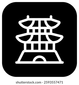 Editable castle, shrine, temple, vector icon. Landmark, monument, asian, building, architecture. Part of a big icon set family. Perfect for web and app interfaces, presentations, infographics, etc