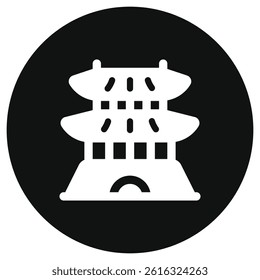 Editable castle, shrine, temple, vector icon. Landmark, monument, asian, building, architecture. Part of a big icon set family. Perfect for web and app interfaces, presentations, infographics, etc