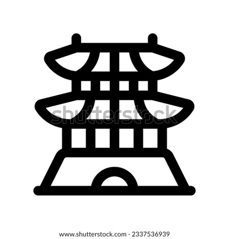 Editable castle, shrine, temple, vector icon. Landmark, monument, asian, building, architecture. Part of a big icon set family. Perfect for web and app interfaces, presentations, infographics, etc