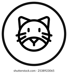 Icono de Vector de cabeza de gato editable. Veterinario, animal, cuidado de mascotas, tienda de mascotas. Parte de una gran familia de iconos. Perfecto para interfaces de negocios, Web y App, presentaciones, infografías, etc