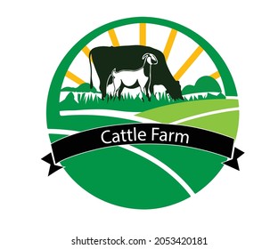 Editable Cattle Farm Logo Design Stock Vector (Royalty Free) 2053420181 ...