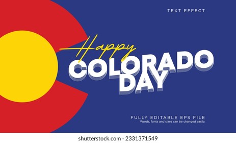 Fuente de efecto de texto de feliz Día de Colorado editable