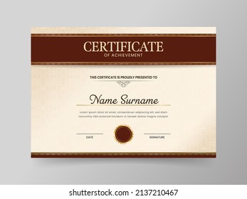 Editable Certificate Of Achievement Award Template For Company.