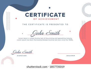 Editable Certificate of Achievement Template Design.