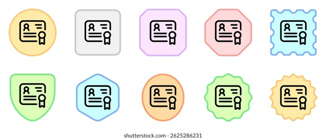 Certificado editable, diploma, educación, curso, formación, icono de Vector de documentos. Trabajo, trabajo, oficina. Parte de una gran familia de iconos. Perfecto para interfaces de Web y App, presentaciones, infografías, etc