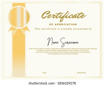 Editable certificate template, with a simple and elegant appearance