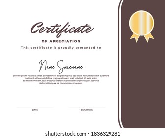 Editable certificate template, with a simple and elegant appearance