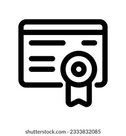 Editable certificate vector icon. Online learning, course, tutorial. Part of a big icon set family. Perfect for web and app interfaces, presentations, infographics, etc