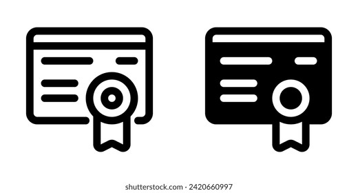 Editable certificate vector icon. Online learning, course, tutorial. Part of a big icon set family. Perfect for web and app interfaces, presentations, infographics, etc