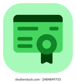 Editable certificate vector icon. Online learning, course, tutorial. Part of a big icon set family. Perfect for web and app interfaces, presentations, infographics, etc