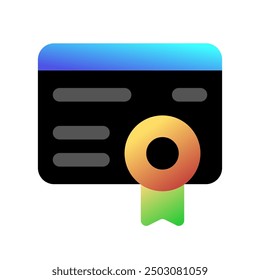 Editable certificate vector icon. Online learning, course, tutorial. Part of a big icon set family. Perfect for web and app interfaces, presentations, infographics, etc