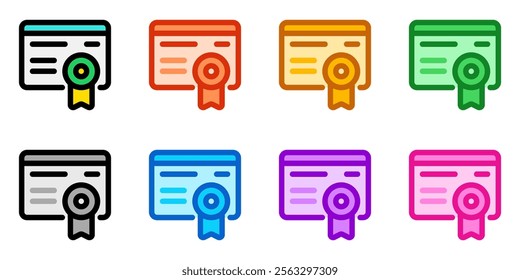 Editable certificate vector icon. Online learning, course, tutorial. Part of a big icon set family. Perfect for web and app interfaces, presentations, infographics, etc