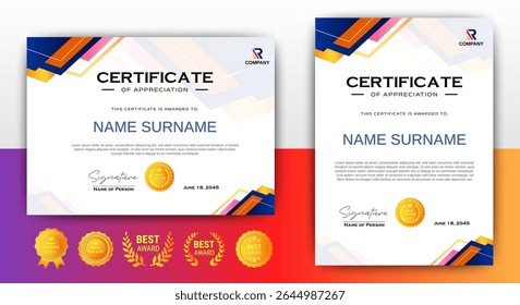 Editable Certificates of achievement Template design. vector